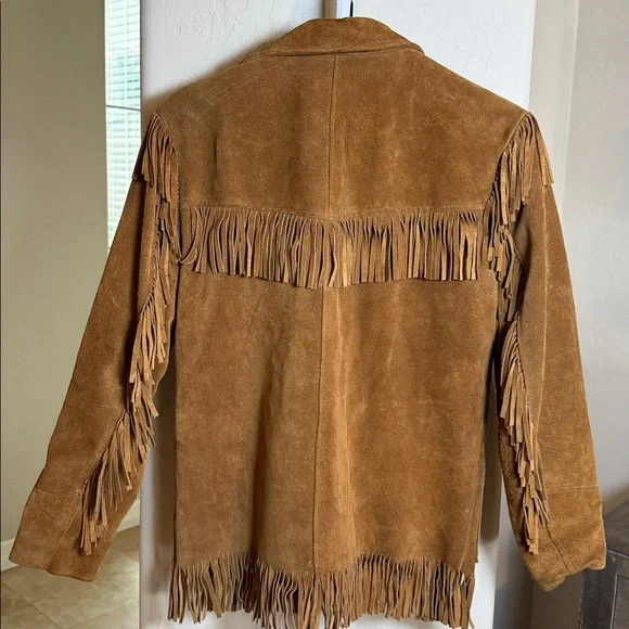 JOO KAY KIDS VINTAGE GENUINE SUEDE LEATHER FRINGE JACKET - Picture 3 of 9